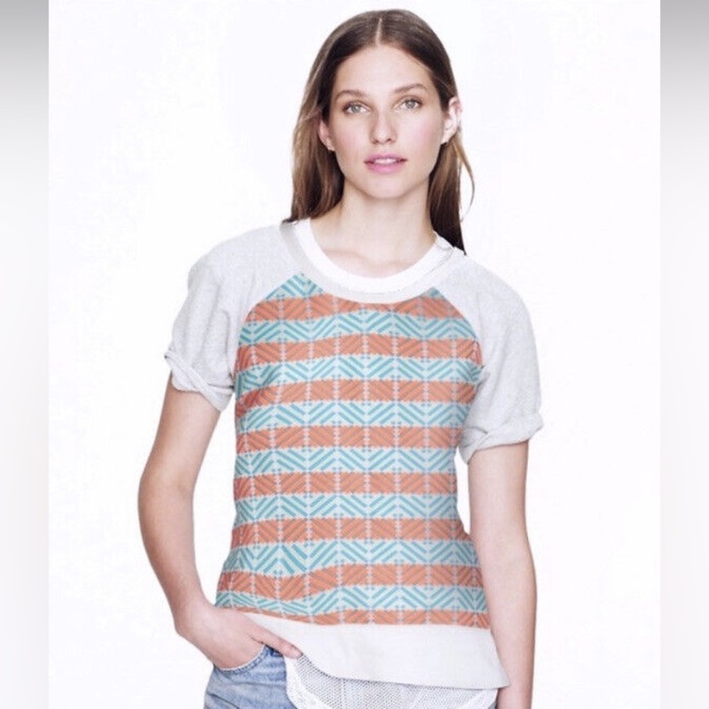 J. Crew Geometric Sweat Shirt Top